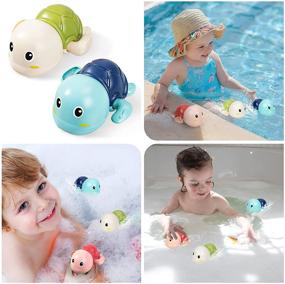 img 1 attached to 🐢 SEPHIX Go, Go! Cute Swimming Turtle Bath Toys for Toddlers & Kids - 3 Piece Set
