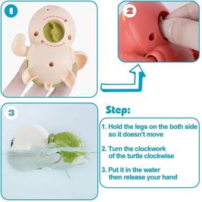img 2 attached to 🐢 SEPHIX Go, Go! Cute Swimming Turtle Bath Toys for Toddlers & Kids - 3 Piece Set