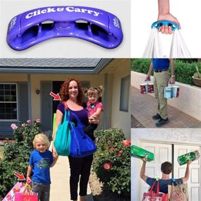 img 2 attached to 🛍️ Convenient Click & Carry Grocery Bag Carrier: Soft Cushion Grip for Hands-Free Shopping! Ideal for Plastic Bags, Sports Gear & More. Experience Easy Click and Carry!