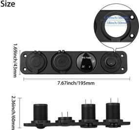 img 3 attached to ⚓️ Linkstyle 4 in 1 Marine Switch Panel - 12V 4.2A Dual USB Charger Socket Power Outlet with LED Voltmeter, Cigarette Lighter Socket, and LED Lighted ON Off Rocker Toggle Switch - Ideal for Truck, Car, Marine Boat, RV