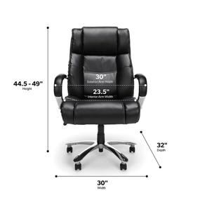 img 1 attached to 🖤 Black OFM Avenger Series Big and Tall Bonded Leather Executive Office Chair