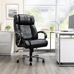 img 3 attached to 🖤 Black OFM Avenger Series Big and Tall Bonded Leather Executive Office Chair