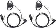 🎧 2 pack karier d shape earpiece headset ptt for motorola two way radios - compatible with cls1410 cls1110 cp200 cp185 cp040 cp1200 gp300 gp2000 gp88 gp3188 logo