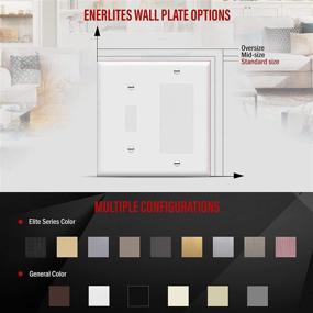 img 2 attached to 🔌 Enerlites 881131-W 2-Gang Decorator/Toggle Switch Wall Plate Combo - White, Standard Size, Unbreakable Polycarbonate - Outlet Cover Replacement