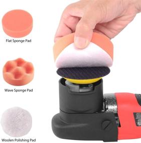 img 2 attached to 🚗 MANUSAGE 3-Inch Dual Action Car Polisher: Speed Buffer Polisher Sander with Variable Speed & Detachable Handle, 4 Foam and 1 Wool Pads Included for Home Appliance Polishing, Car Sanding, Waxing, Sealing Glaze