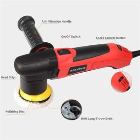 img 3 attached to 🚗 MANUSAGE 3-Inch Dual Action Car Polisher: Speed Buffer Polisher Sander with Variable Speed & Detachable Handle, 4 Foam and 1 Wool Pads Included for Home Appliance Polishing, Car Sanding, Waxing, Sealing Glaze