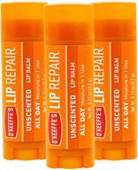 o'keeffe's unscented lip repair lip balm - for dry, cracked lips - stick, pack of 3 logo