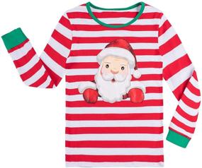 img 3 attached to 🎅 Christmas Clothing Set for Boys and Girls - Long Sleeve Santa Tops and Pants for Little Kids