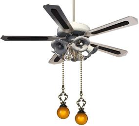 img 3 attached to Vintage-Style Amber Fan Pull: Set of 2 Crystal Ball Ceiling Fan Chain Pulls