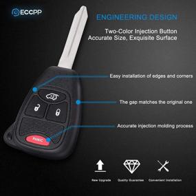 img 2 attached to 🔑 ECCPP для Chrysler 300 ключ-брелок - необработанный безключевой пульт дистанционного управления для замены ключей Chrysler Aspen 200 300, Dodge Dakota Charger и Jeep Grand Cherokee Commander - K0BDT04A (упаковка из 2 шт)