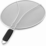 🔥 premium stainless steel splatter screen – fine mesh with soft grip handle, 13", heavy duty splatter guard. effortlessly safeguard skin, clothing, and stovetops from cooking splatters. logo