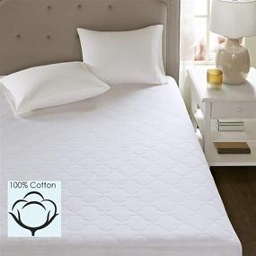 img 3 attached to 🛏️ Organic Cotton Filled Mattress Pad Washable Bed Protector, Queen Size, White - Sleep Philosophy