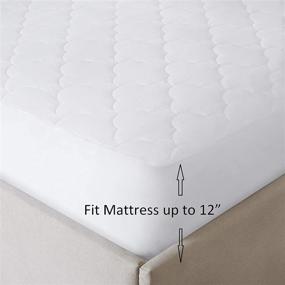 img 2 attached to 🛏️ Organic Cotton Filled Mattress Pad Washable Bed Protector, Queen Size, White - Sleep Philosophy