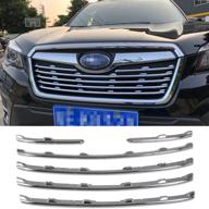 🚘 enhance your subaru forester: stylish chrome front grill grille cover trim for 2019-2021 models! logo
