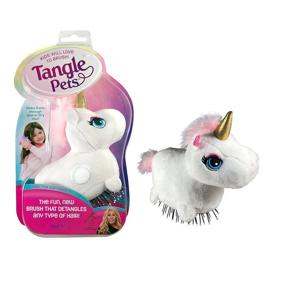 img 4 attached to Преобразите свои волосы с помощью Tangle Pets SPARKLES THE UNICORN: Это идеальная расческа для разглаживания в мягкой плюшевой обертке - как показано в передаче "Акулы".