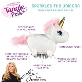 img 3 attached to Преобразите свои волосы с помощью Tangle Pets SPARKLES THE UNICORN: Это идеальная расческа для разглаживания в мягкой плюшевой обертке - как показано в передаче "Акулы".