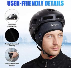 img 1 attached to Шапка-подшлемник Hikenture Skull Cap Helmet Liner: термоизоляционная зимняя шапка для велосипедных прогулок с отверстиями для очков для максимального комфорта и производительности.