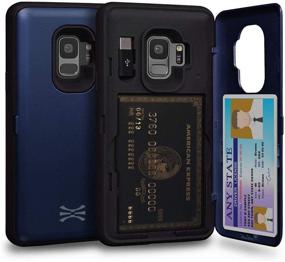 img 4 attached to 💙 TORU CX PRO Samsung Galaxy S9 Wallet Case: Dual Layer Protection with Hidden Card Holder, Mirror & USB Adapter - Navy Blue