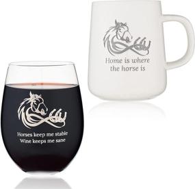 img 4 attached to 🐴 Cantik Horse Coffee Mug & Stemless Wine Glass: The Ideal Horse Gift for Women – Uniquely Practical!