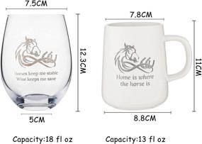 img 1 attached to 🐴 Cantik Horse Coffee Mug & Stemless Wine Glass: The Ideal Horse Gift for Women – Uniquely Practical!