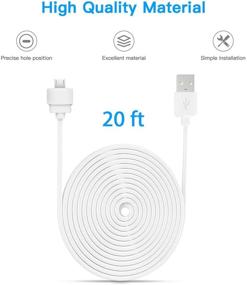 img 2 attached to Blink Mini Аксессуары: Высококачественный удлинитель питания USB длиной 20 футов/6 метров для увеличения удобства.