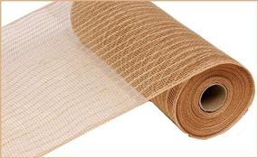 img 2 attached to Premium Poly Jute Burlap Deco Mesh 🔥 - Natural, 10.5 Inches x 10 Yards: RY800518