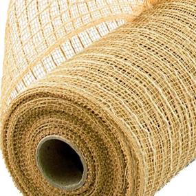 img 1 attached to Premium Poly Jute Burlap Deco Mesh 🔥 - Natural, 10.5 Inches x 10 Yards: RY800518