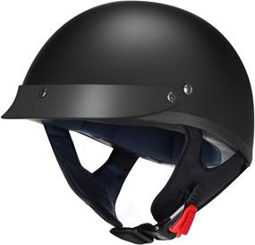 img 2 attached to GLX Unisex-Adult M15 Fiberglass Scooter Chopper Helmet - DOT Approved (Matte Black, X-Large)