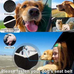 img 2 attached to 🐶 Deluxe 2 in 1 Car Front Seat Covers for Dogs - Scratchproof & Thickened Car Protector Kennel with Safety Belt, 900D, Ideal for Cars Trucks SUVs