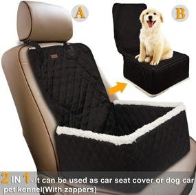 img 3 attached to 🐶 Deluxe 2 in 1 Car Front Seat Covers for Dogs - Scratchproof & Thickened Car Protector Kennel with Safety Belt, 900D, Ideal for Cars Trucks SUVs