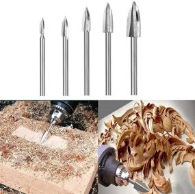 img 3 attached to Wood Carving Tool Set with 5PCS Engraving Drill 🪚 Accessories Bit Rasp for DIY Woodworking with Rotary Tools - Proudsun