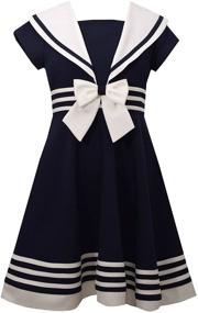 img 1 attached to ⚓ Navy Nautical Sailor Jumpsuit for Girls Ages 7-16