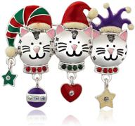 🎅 rarelove big size 2.2" cute 3 cats christmas hat pins: crystal animal brooch pin for women & girls logo