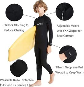 img 1 attached to 👶 Aunua Youth 3/2mm Neoprene Wetsuit for Kids - Full Swimming Suit to Stay Warm