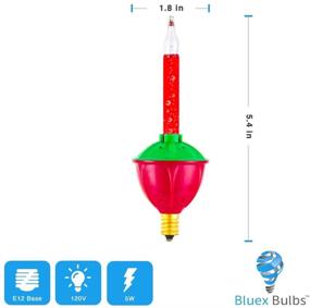 img 3 attached to 🎄 Enhance Your Christmas Tree with 4 Pack Replacement Bubble Light Bulbs - Red, Green, Yellow & Orange Fluid Lights for C7/E12 Candelabra Base