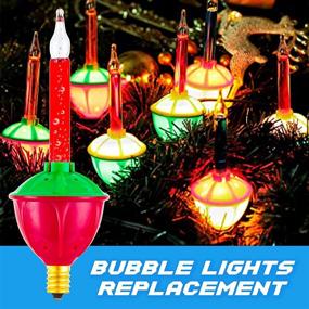 img 2 attached to 🎄 Enhance Your Christmas Tree with 4 Pack Replacement Bubble Light Bulbs - Red, Green, Yellow & Orange Fluid Lights for C7/E12 Candelabra Base