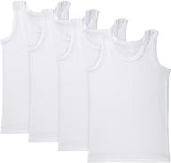 brix boys' white tanktop undershirt: tagless 100% cotton super soft 4-pack tees – ultimate comfort and quality logo