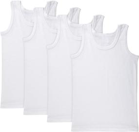 img 4 attached to Brix Boys' White Tanktop Undershirt: Tagless 100% Cotton Super Soft 4-Pack Tees – Ultimate Comfort and Quality