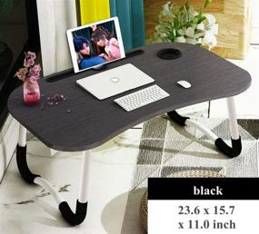img 1 attached to 🛏️ Versatile Laptop Bed Tray Table: Foldable Lap Desk Stand with Cup Holder - Ideal for Breakfast, Reading, Working, and Watching Movies on Bed, Couch, Sofa, or Floor