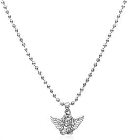 img 4 attached to Y2K Aesthetic Baby Angel Necklace for Women and Girls with Cherub Wings Pendant - Cupid Guardian Necklace