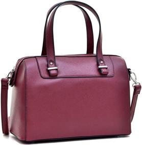 img 4 attached to 👜 Women's Satchel Barrel Bags with Top Handle and Long Shoulder Strap – Stylish Handbags for Work and Tote