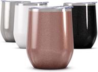 maars bev stainless steel stemless wine glass tumbler: vacuum insulated 12 oz cup, spill proof & travel friendly - rose gold логотип