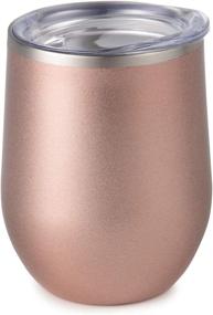 img 3 attached to Maars Bev Stainless Steel Stemless Wine Glass Tumbler: Vacuum Insulated 12 oz Cup, Spill Proof & Travel Friendly - Rose Gold