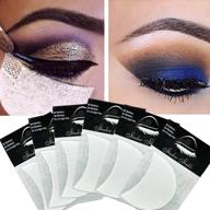 👁️ 100 pieces eyeshadow shields: makeup tape supplies for professional eye crease definition, eyeliner stencil stickers, under eye adhesive shields for false eyelashes extension, perming, tinting, and lip makeup - lint-free eye gel pad logo