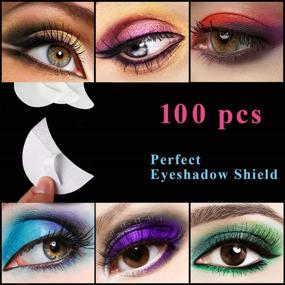 img 3 attached to 👁️ 100 Pieces Eyeshadow Shields: Makeup Tape Supplies for Professional Eye Crease Definition, Eyeliner Stencil Stickers, Under Eye Adhesive Shields for False Eyelashes Extension, Perming, Tinting, and Lip Makeup - Lint-Free Eye Gel Pad