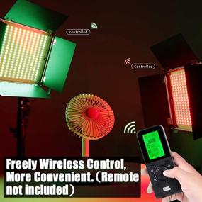 img 2 attached to Pixel 2 Packs RGB LED Photography Lighting: Full Color Video Light with 552PCS LED Beads, U Bracket and Barn Door for Video Shooting