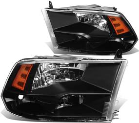 img 4 attached to DNA Motoring HL-OH-DR09QUA-BK-AM Black Amber Headlights Replacement For 09-18 Ram