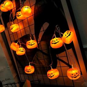 img 2 attached to 🎃 MILEXING Halloween LED Pumpkin String Lights, Outdoor Decorative Holiday Lights with 2 Modes - Steady/Flickering (20 Pumpkin Lights, 9.8 feet)