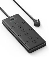 anker power strip surge protector: powerextend strip, 12 outlets, flat plug, dual surge protection - идеально для офиса и дома (2 × 4000 джоулей) логотип