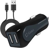 🔌 cellet car charger with 2 usb port | fast charging 2.4a | compatible with verizon duraforce pro, dura tr, dura xtp, dura xv, dura xv plus, xa, dura vx lte | includes micro usb cable logo